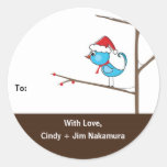 Holiday Bird Gift Tags Sticker
