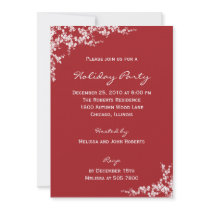 Holiday Blossoms Holiday Party Invitations