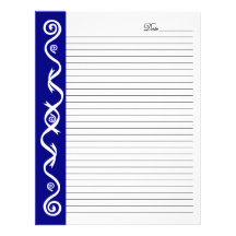 Holiday Blue (Date and Lined) Letterhead Design