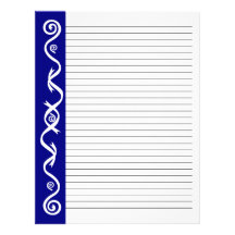 Holiday Blue (Lined) Custom Letterhead