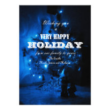 Holiday-Blue Personalized Invitations