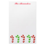 Holiday Candy Canes Customized Stationery