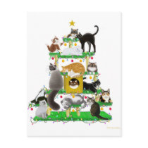 Holiday Cat Tree Customizable Postcard