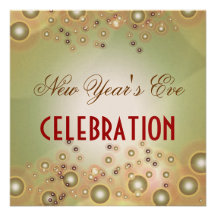 Holiday Celebration invitations, champagne bubbles