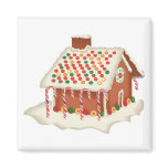 Holiday Christmas Candy Gingerbread Cottage Fridge Magnet