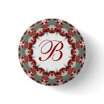 Holiday + Christmas Celebration Monogram Button