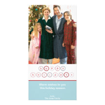 Holiday Circle Banner - Blue Personalized Photo Card