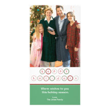 Holiday Circle Banner - Green & Red Photo Card Template