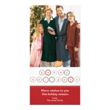Holiday Circle Banner - Red & Green Custom Photo Card