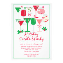 Holiday Cocktail Christmas Party Invitation