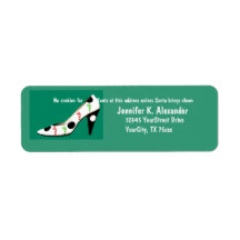 Holiday Cookies and  High Heel Shoes with Santa Return Address Label