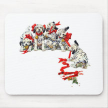 Holiday Dalmatian Pups Mouse Pad