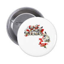 Holiday Dalmatian Pups Pinback Button