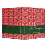 Holiday Damask Red & Green 1" Binder
