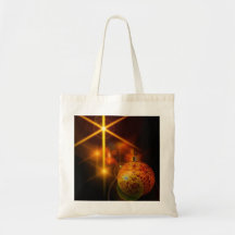 Holiday Decoration Gold Christmas Bauble Light Canvas Bag