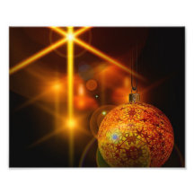 Holiday Decoration Gold Christmas Bauble Light Photo Art