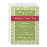 Holiday Dinner Party Classy Damask Design Invites invitations
