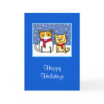 Holiday Dog & Cat in the Snow Cards