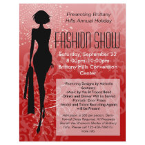 Holiday Fashion Show Flyer, Red Silhouette Swirl
