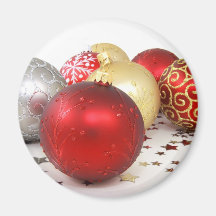 Holiday Festive Christmas Ornaments Magnet