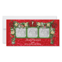 Holiday Garland Triple Photo Card
