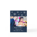 Holiday Glamour Blue Wedding Thank You Card