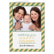 Holiday Green and Yellow Chevron Card