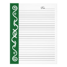 Holiday Green (Date and Lined) Custom Letterhead