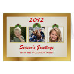 Holiday Greeting 3-Photo Template Cards