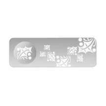 Holiday Label Silver Globe Holly Leaf