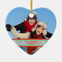 Holiday Lights 1st Christmas Together Custom Photo Christmas Ornament