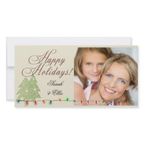 Holiday lights Christmas photo card template