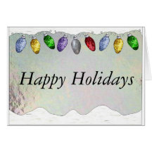 Holiday Lights in Stained Glass Greeting Cards