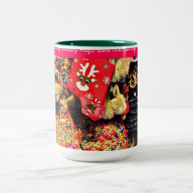Holiday Magic Christmas booties mug
