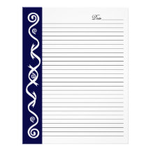 Holiday Midnight Blue (Date and Lined) Personalized Letterhead