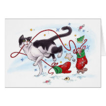 Holiday Mitten thief Card
