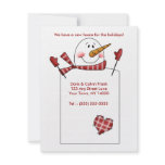 HOLIDAY MOVING CARD Change of Address Snowman invitations