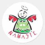 Holiday Namaste Angel Round Stickers