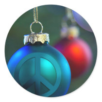 Holiday Ornament with Peace Sign Stickers