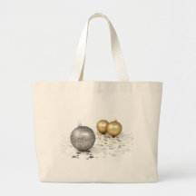 Holiday ornaments for christmas - silver and gold bags