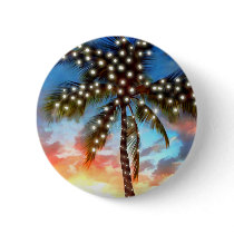 Holiday Palm Tree Lights at Sunset