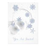 Holiday Party Invitation white, ornament snowflake