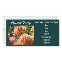 Holiday Party! Invitations Orange Dahlia Flowers