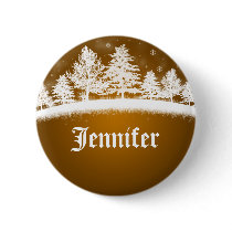 Holiday Party Name Tags Gold Buttons