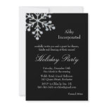 Holiday Party Offset Crystal Snowflake (black) Custom Invite