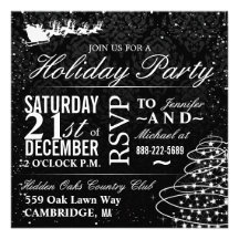 Holiday Party Santa Sleigh Christmas Party Invites