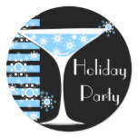Holiday Party Snowflake Cocktail Sticker