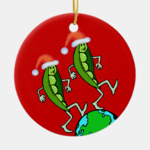 Holiday Peas on Earth Christmas Tree Ornaments