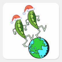 Holiday Peas on Earth Stickers
