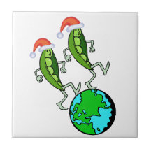 Holiday Peas on Earth Tiles